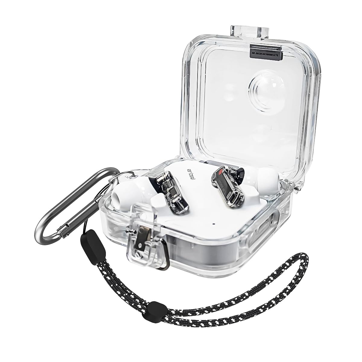 ZORBES Protective Case for Nothing Ear 2, Shockproof PC Case for Nothing Ear 2 Charging Case, Safety Buckle Design, Fashion Transparent Protective Skin Cover with Lanyard and Keychain ZORBES Protective Case for Nothing Ear 2, Shockproof PC Case for Nothing Ear 2 Charging Case, Safety Buckle Design, Fashion Transparent Protective Skin Cover with Lanyard and Keychain